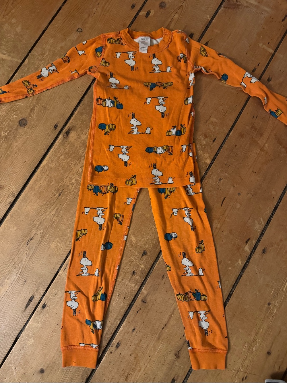 Hanna Andersson Snoopy Pumpkin Halloween Organic Cotton Kids Pajama Set